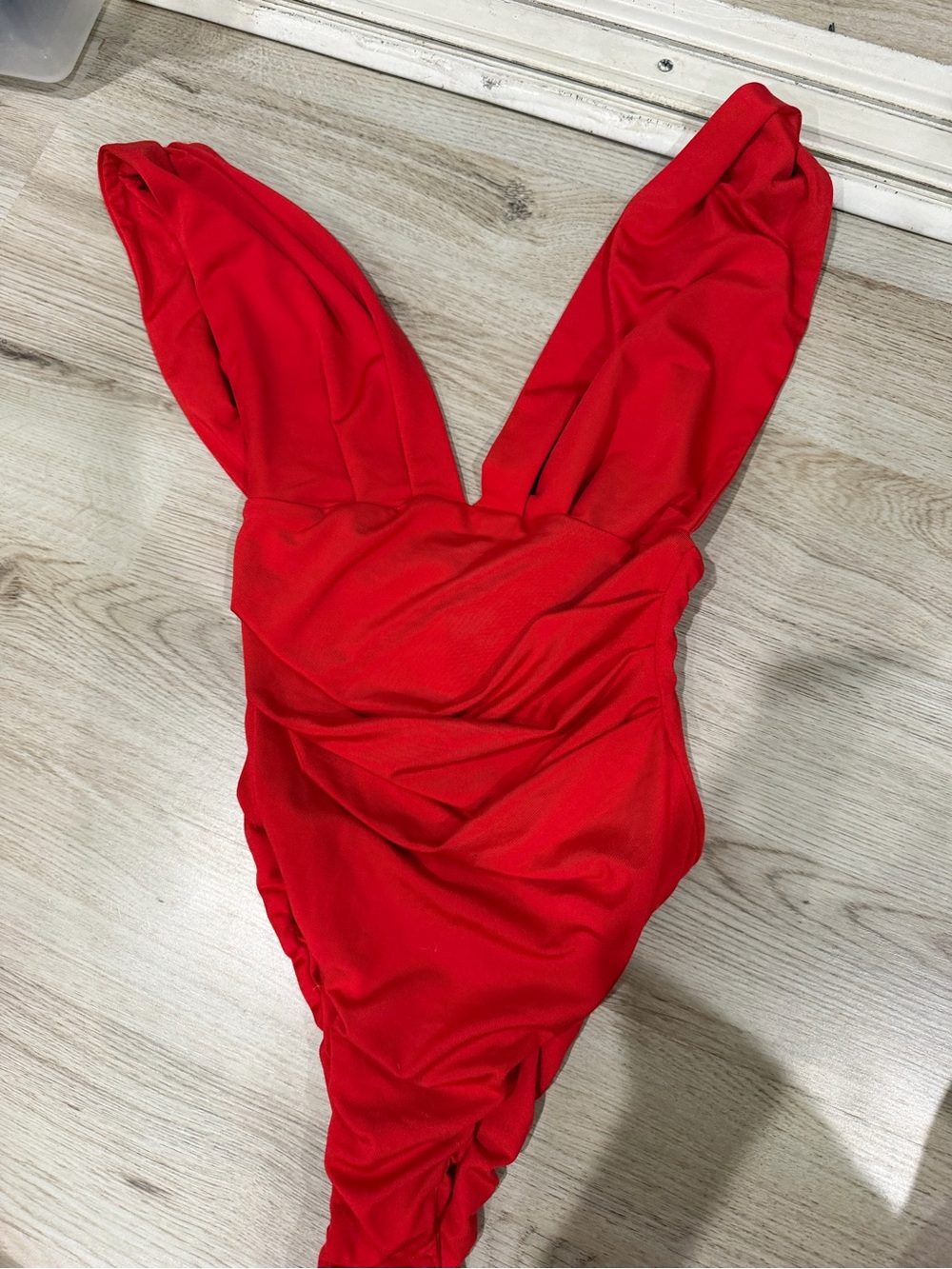 Plunge bodysuit red